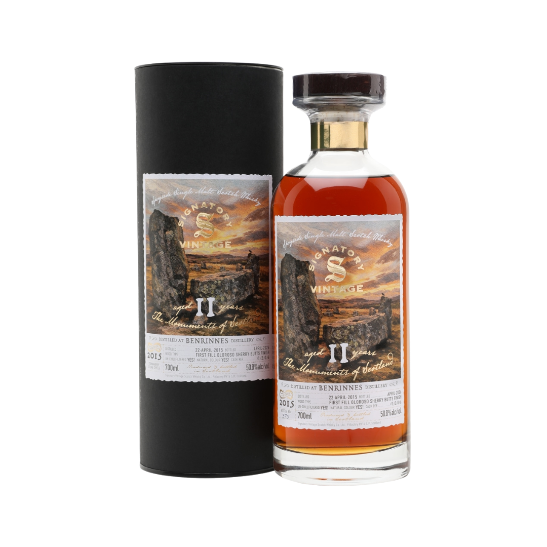 Benrinnes 11 Year Old 2015-2026 First-fill Oloroso Sherry Butt Finish "The Monuments of Scotland" by Signatory Vintage Single Malt Scotch Whisky