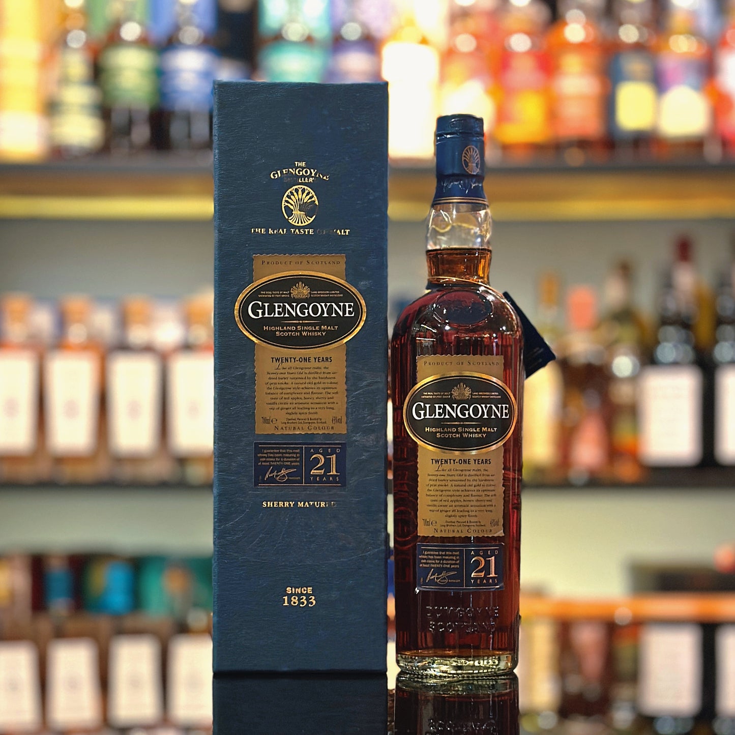 Glengoyne 21 Year Old Single Malt Scotch Whisky (Late 2000s to Early 2010s) (Gift Box Aged with Notable Surface Marks)