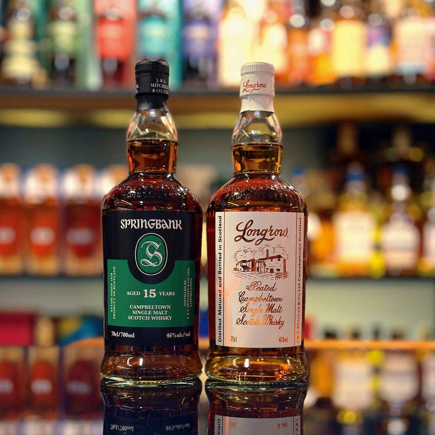 Springbank 15 Year Old and Longrow Peated Single Malt Scotch Whisky Set