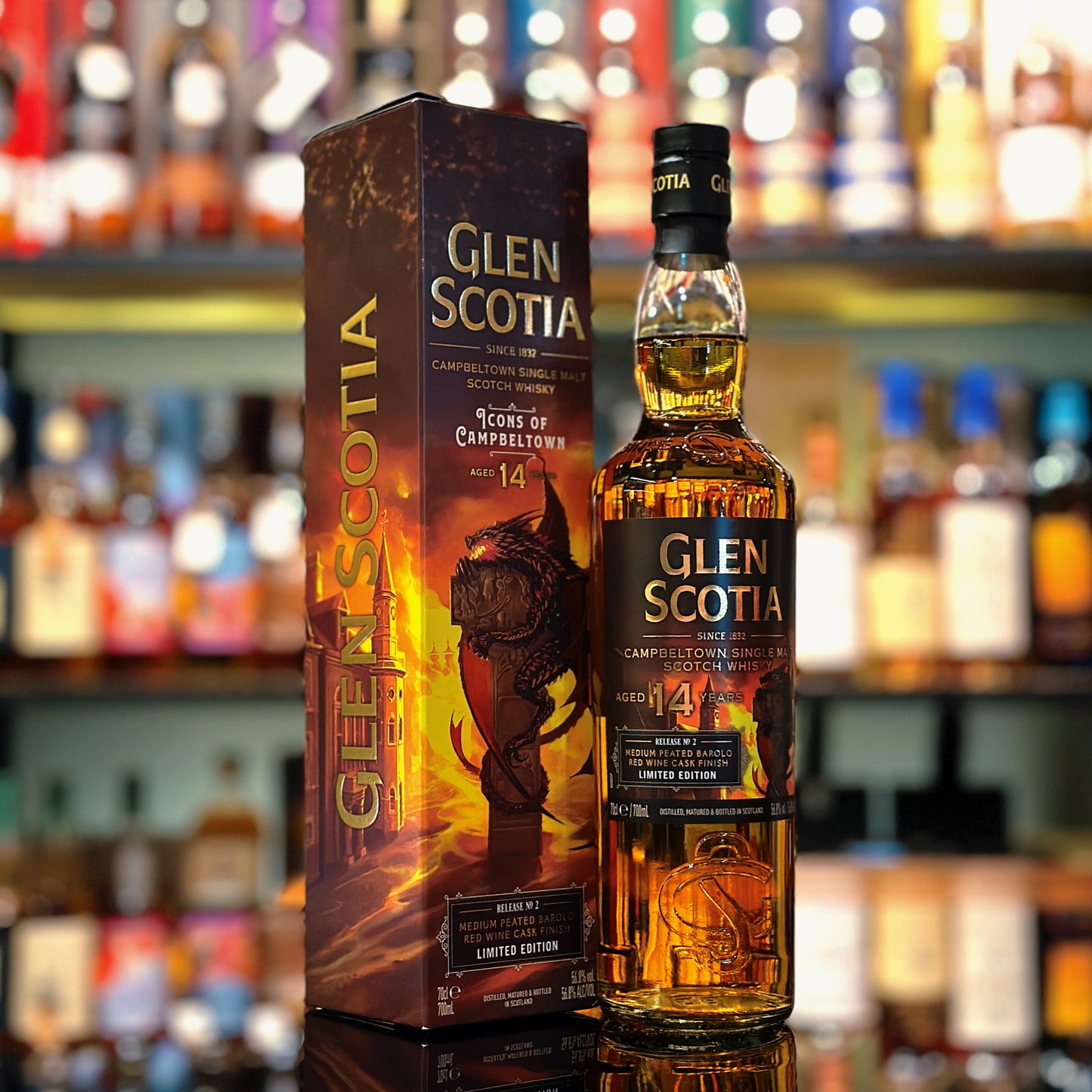 Glen Scotia 14년산 "캠벨타운의 아이콘 출시 2호: 드래곤" 싱글 몰트 스카치 위스키