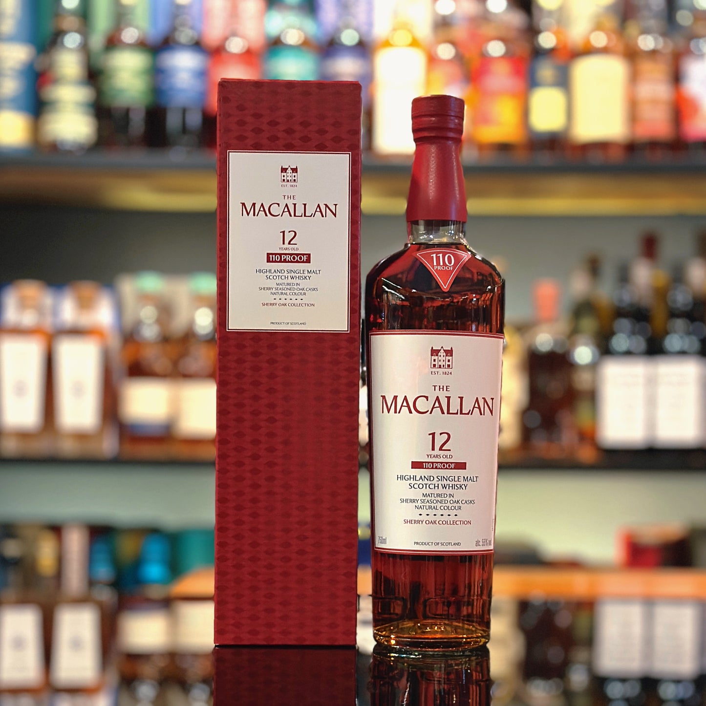 Macallan 12 Year Old 110 Proof Sherry Oak Cask Single Malt Scotch Whisky