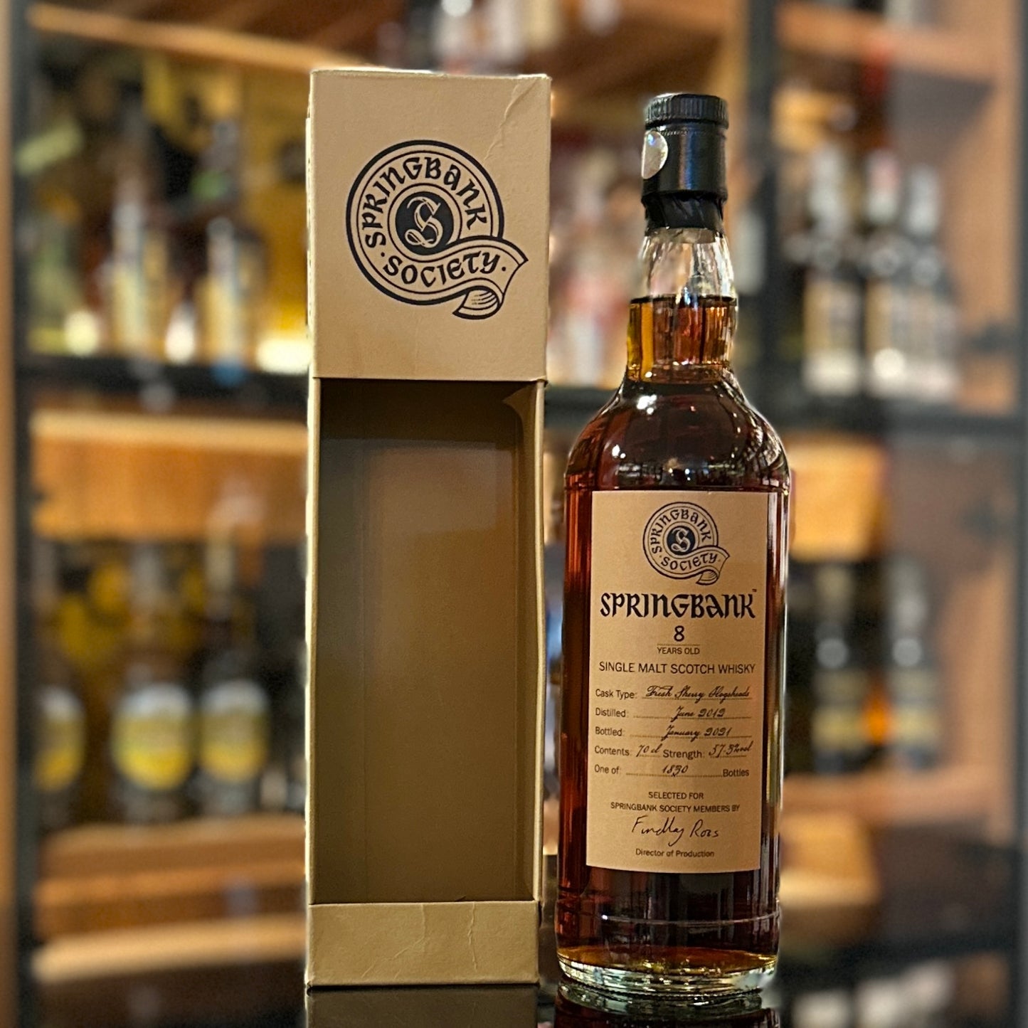 Springbank 8 Year Old 2012-2021 Fresh Sherry Oloroso Hogshead selected for Springbank Society Members Single Malt Scotch Whisky