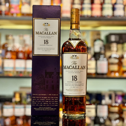 Macallan 18 Year Old Sherry Oak Cask Single Malt Scotch Whisky (2017 Release)