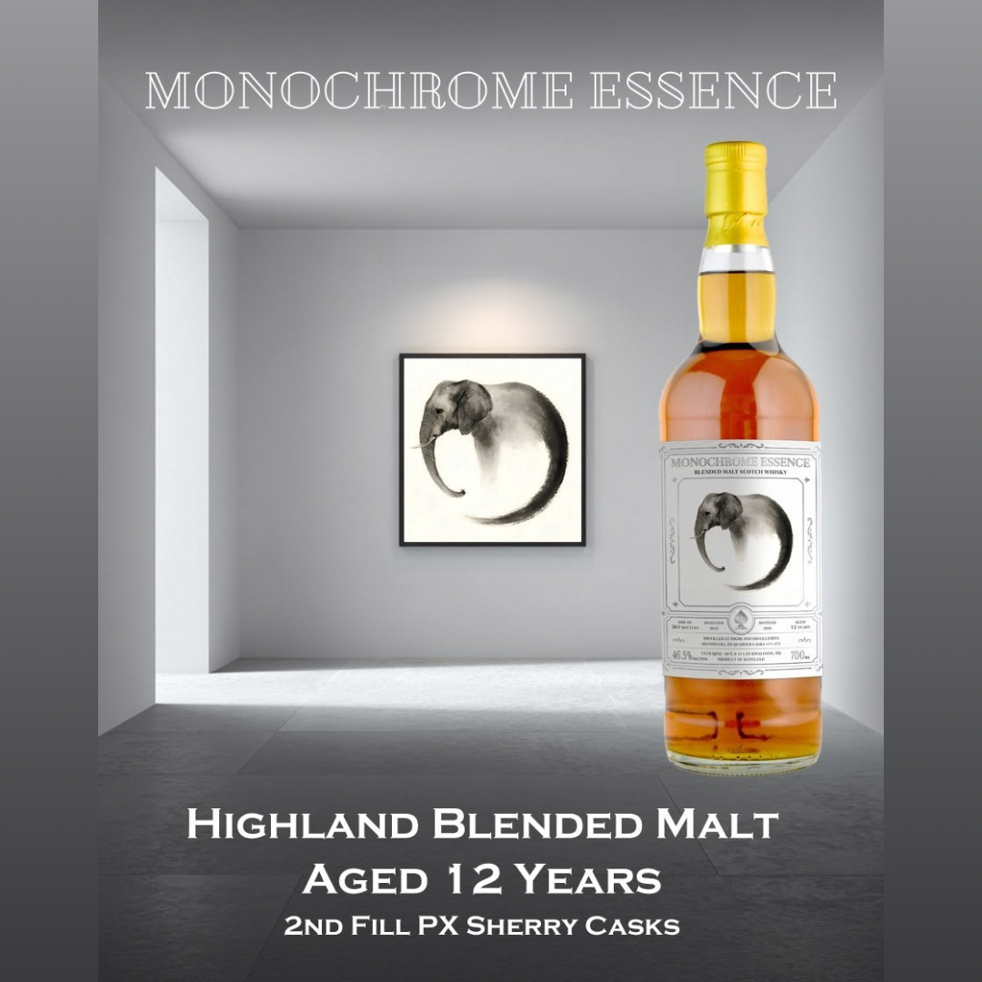 Highland Blended Malt 12 Year Old 2013 “Monochrome Essence #1” PX Quarter Casks #17+171 by Club Qing Blended Malt Scotch Whisky