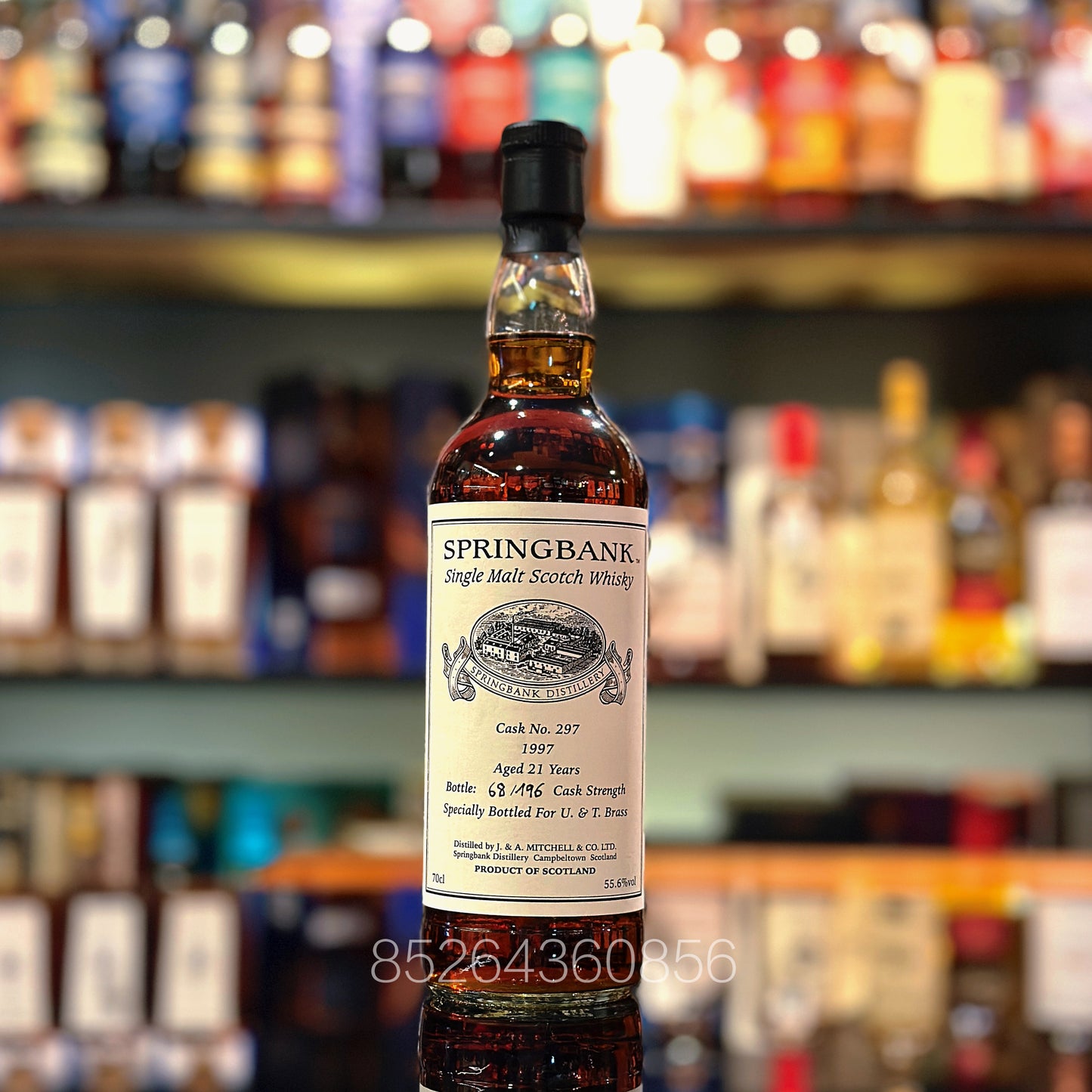 Springbank 21 Year Old 1997 Refill Sherry Hogshead #297 bottled for U. & T. Brass Single Malt Scotch Whisky