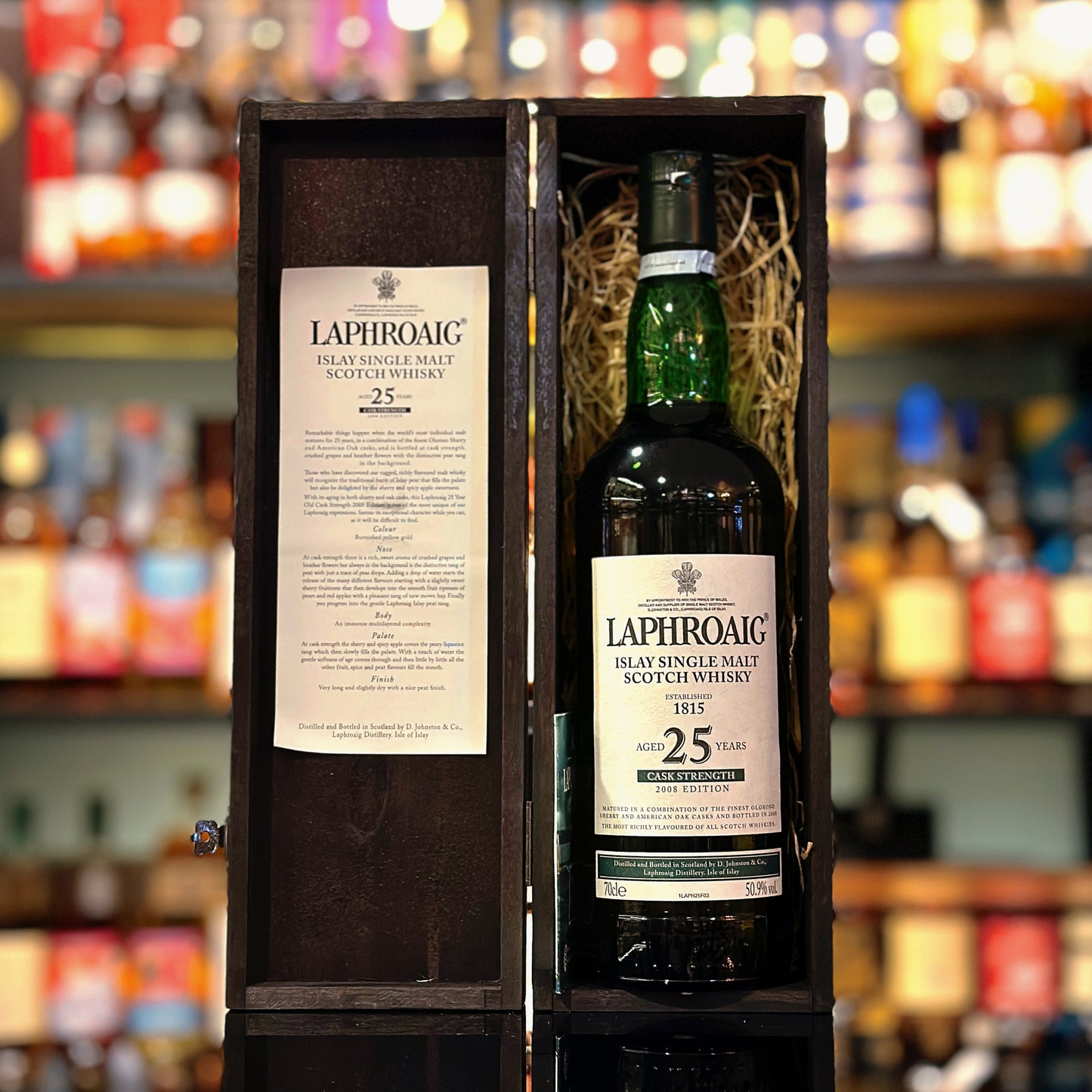 Laphroaig 25 Year Old Cask Strength Edition Single Malt Scotch Whisky (2008 Release)