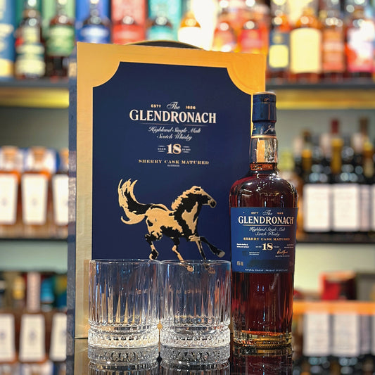 GlenDronach 18 Year Old Single Malt Scotch Whisky (Year of the Horse Giftpack)