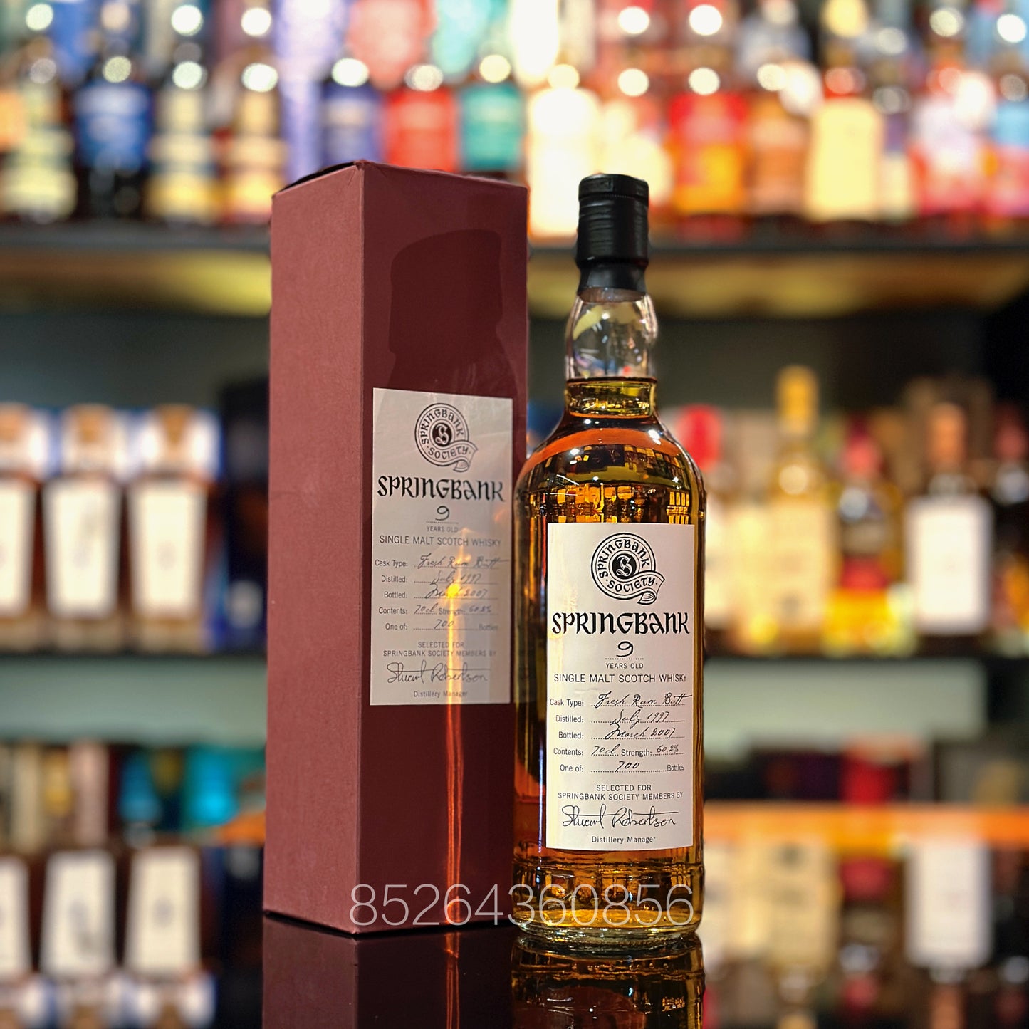 Springbank 9 Year Old 1997-2007 Fresh Rum Butt selected for Springbank Society Members Single Malt Scotch Whisky