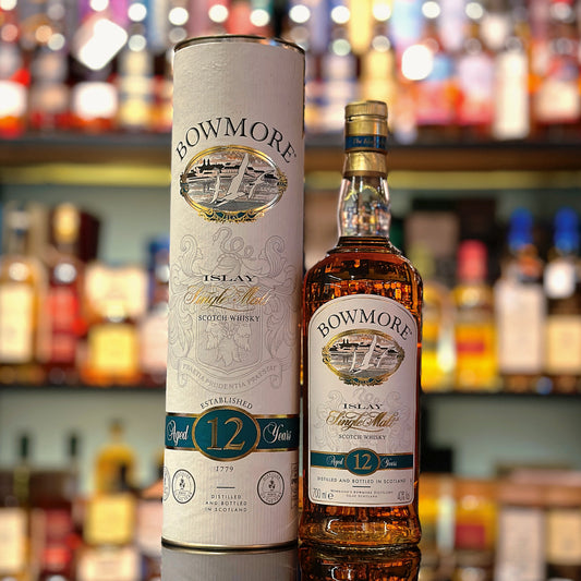 Bowmore 12 Year Old Single Malt Scotch Whisky (2000s Seagull Green Stripe Cap Bottling)