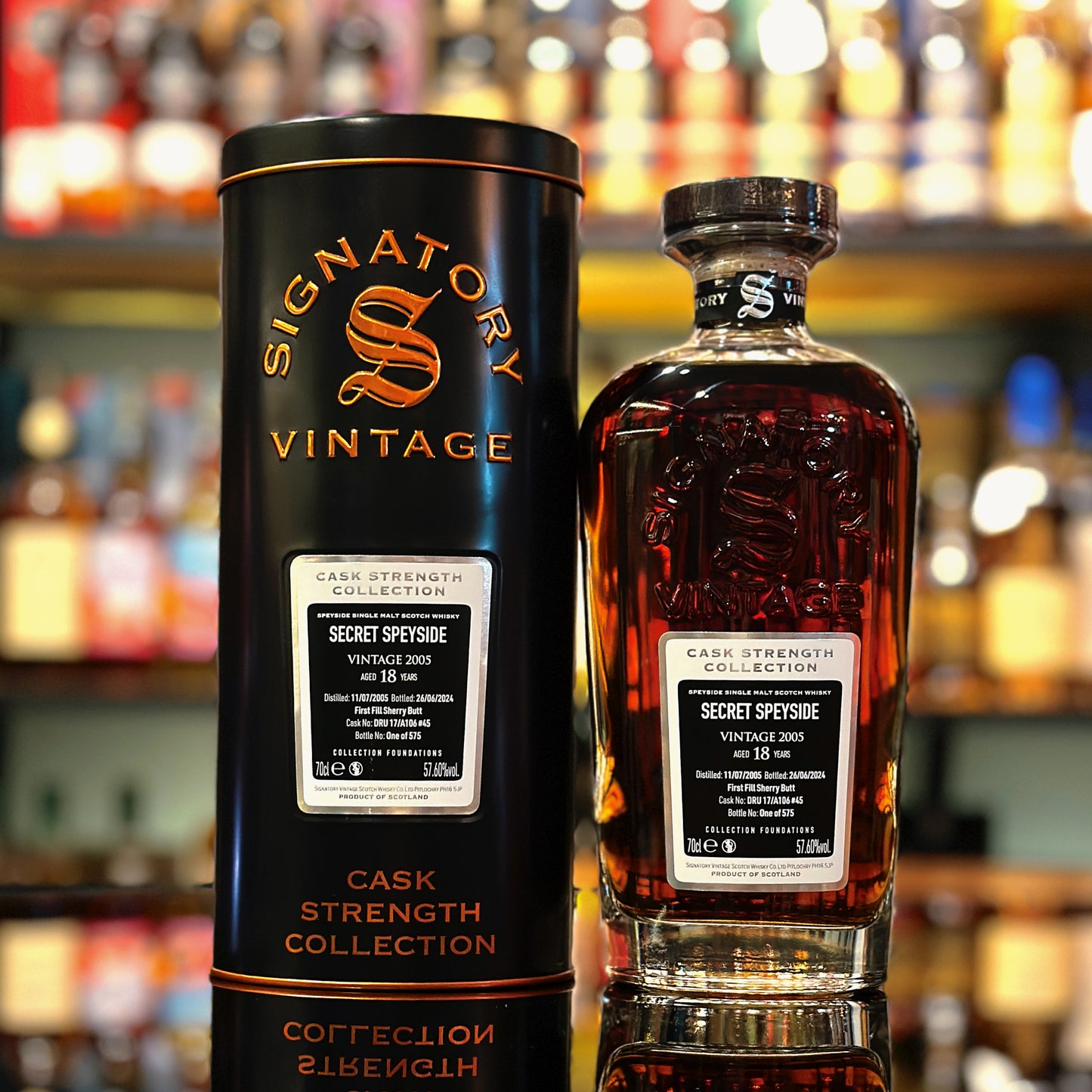 Secret Speyside 18 Year Old 2005-224 First-fill Sherry Butt #DRU17 A106 #45 by Signatory Vintage Single Malt Scotch Whisky