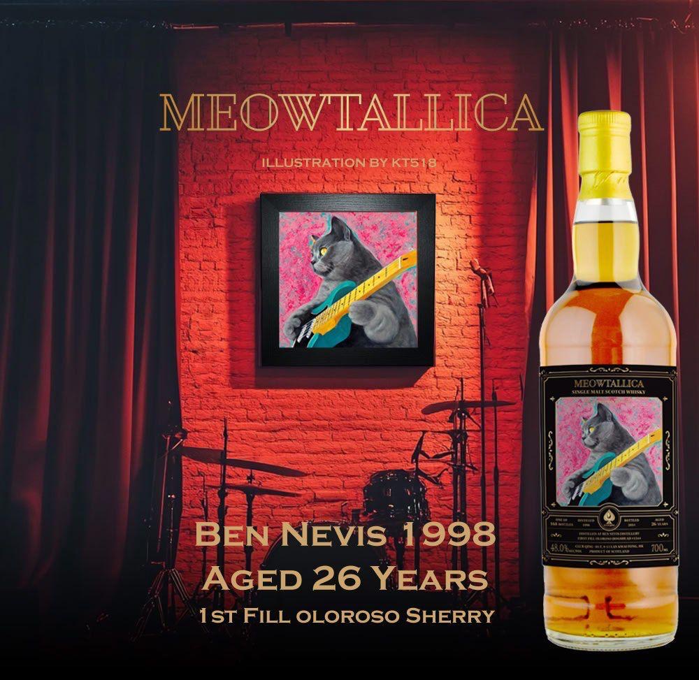 Ben Nevis 26 Year Old 1998 “Meowtallica No. 1” by Club Qing Single Malt Scotch Whisky