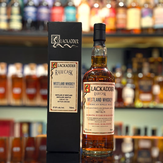 Westland 5 Year Old 2019-2025 First-fill Pedro Ximinéz Butt #7333 Raw Cask by Blackadder Peated American Single Malt Whiskey