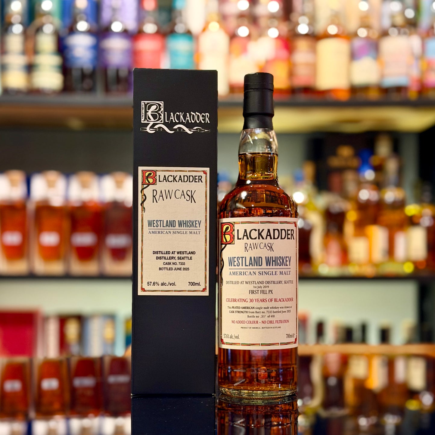 Westland 5 Year Old 2019-2025 First-fill Pedro Ximinéz Butt #7333 Raw Cask by Blackadder Peated American Single Malt Whiskey