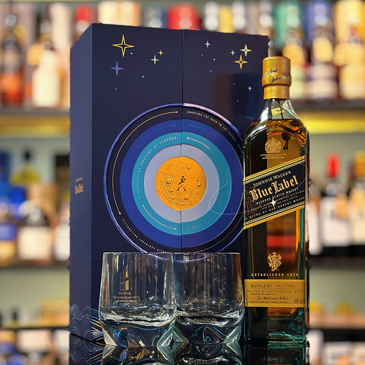 Johnnie Walker Blue Label Blended Scotch Whisky (Giftset with 2 Crystal Glass Tumblers)