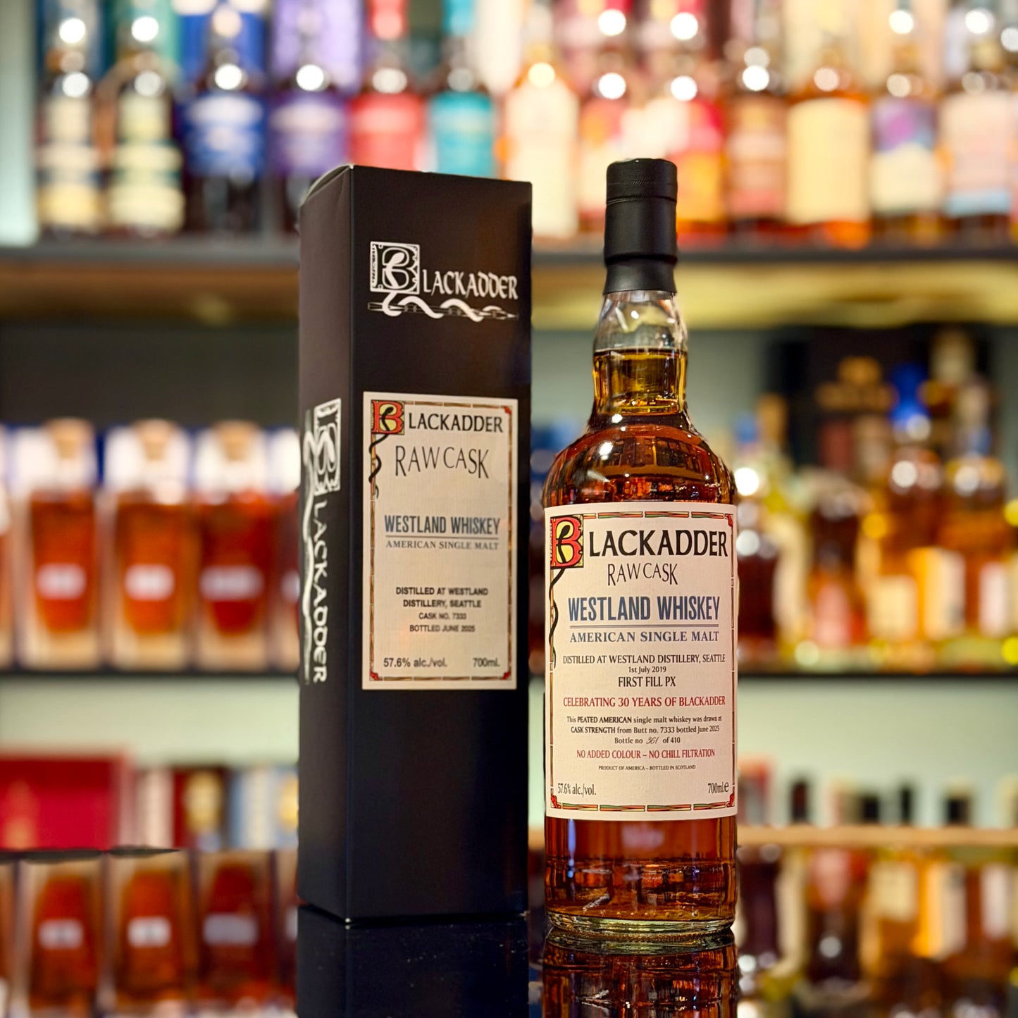 Westland 5 Year Old 2019-2025 First-fill Pedro Ximinéz Butt #7333 Raw Cask by Blackadder Peated American Single Malt Whiskey