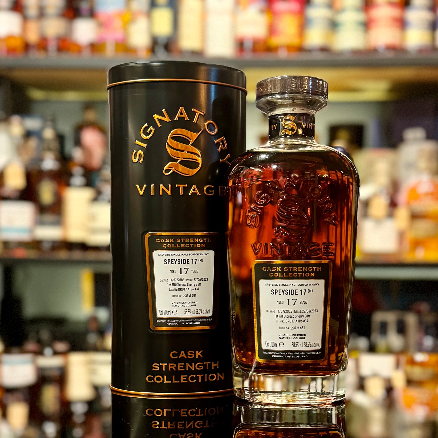 Speyside 17 Year Old 2005-2023 First-fill Sherry Butt #DRU17 A106 #34 by Signatory Vintage Single Malt Scotch Whisky