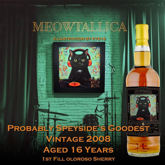 Secret Speyside 16 Year Old 2008 “Meowtallica No. 3” by Club Qing Single Malt Scotch Whisky