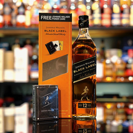 Johnnie Walker Black Label Blended Scotch Whisky (with Poker Cards Giftset)