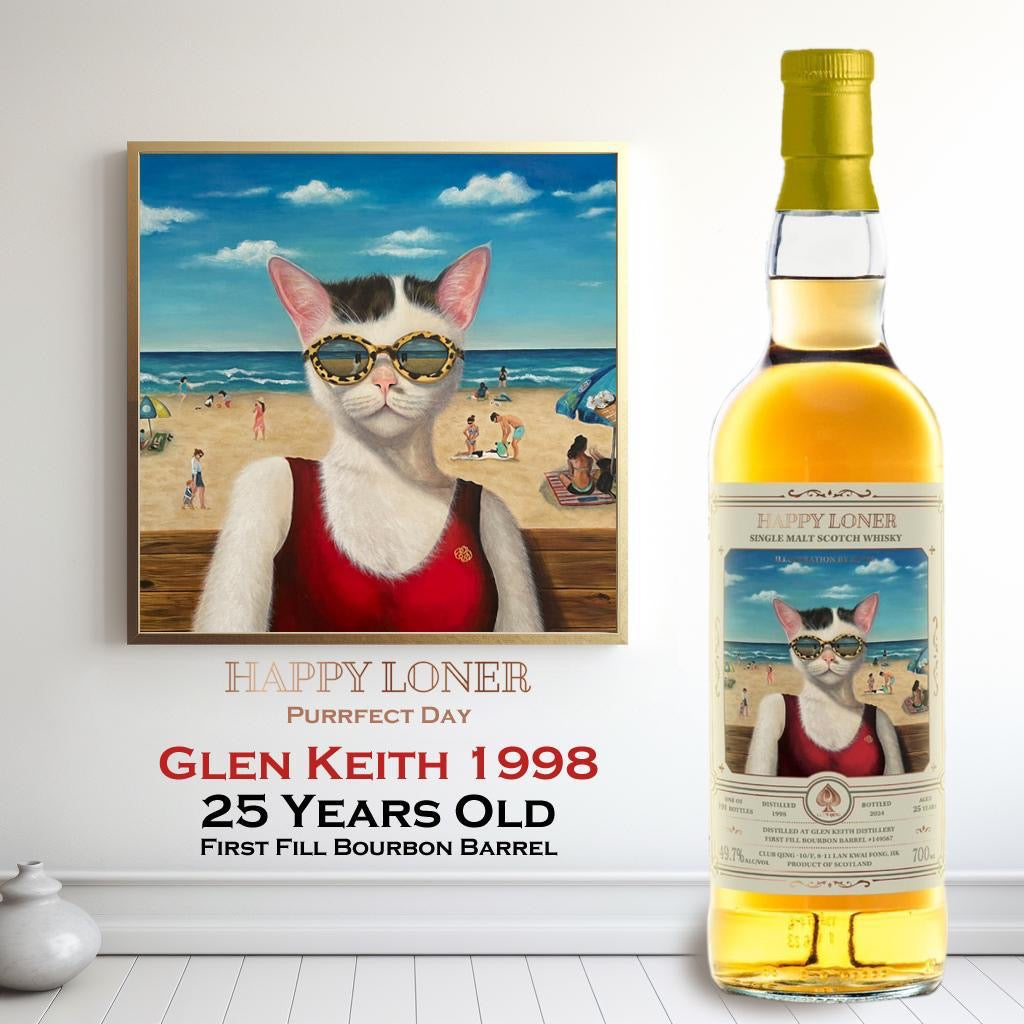 Glen Keith 25 Year Old 1998-2024 “Happy Loner #3 - Purrfect Day" by Club Qing Single Malt Scotch Whisky