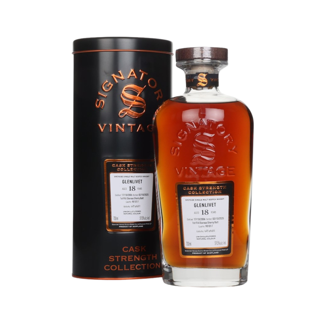 Glenlivet 18 Year Old 2006-2025 First-fill Oloroso Sherry Butt #901017 by Signatory Vintage Single Malt Scotch Whisky