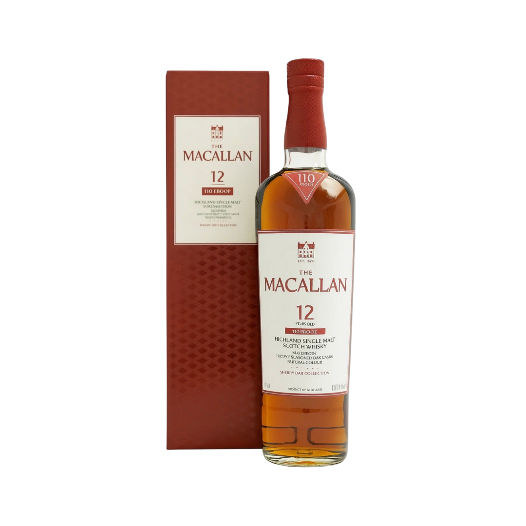 Macallan 12 Year Old 110 Proof Sherry Oak Cask Single Malt Scotch Whisky