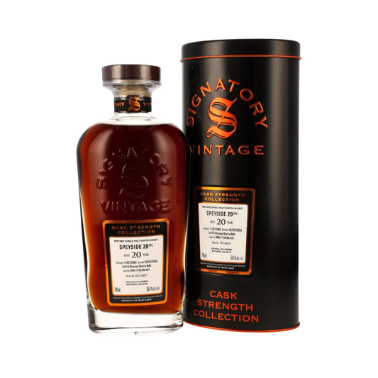 Speyside (M) 20 Year Old 2005-2026 First-fill Oloroso Sherry Butt #DRU17 A106 #21 by Signatory Vintage Single Malt Scotch Whisky