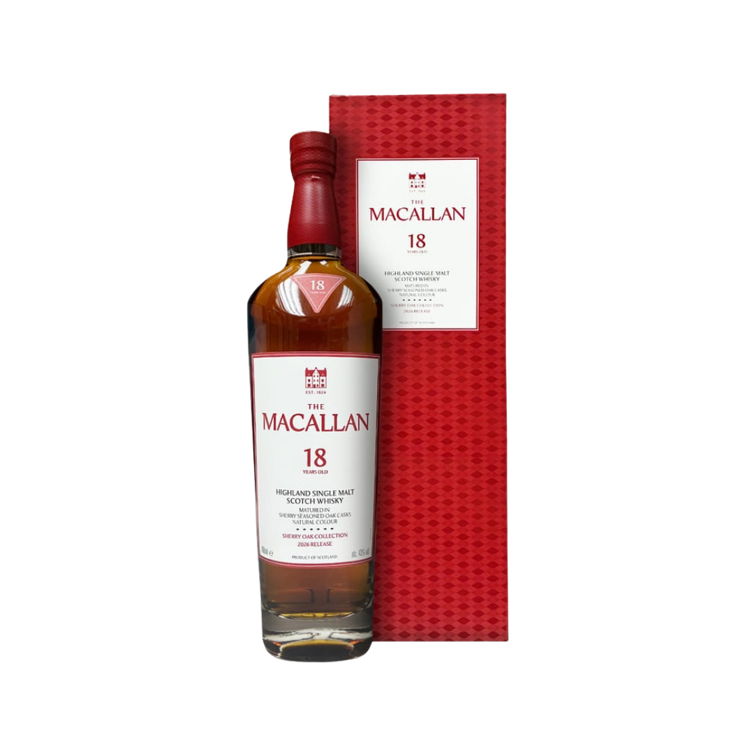 Macallan 18 Year Old Sherry Oak Cask Single Malt Scotch Whisky (2026 Release)
