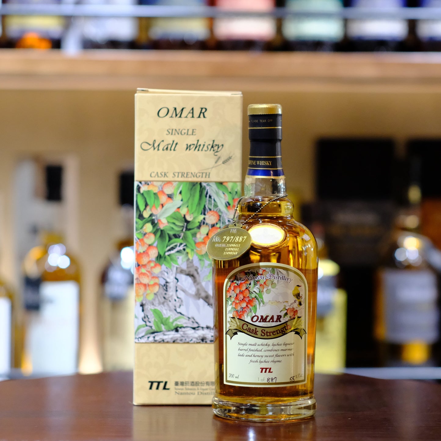 Omar Cask Strength Lychee Liqueur Barrel Finished Single Malt Taiwanese Whisky
