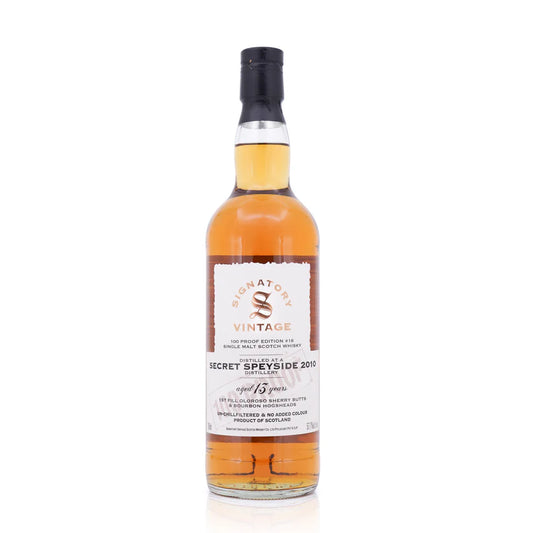 Secret Speyside 13 Year Old 2012 100 Proof Edition by Signatory Vintage Single Malt Scotch Whisky