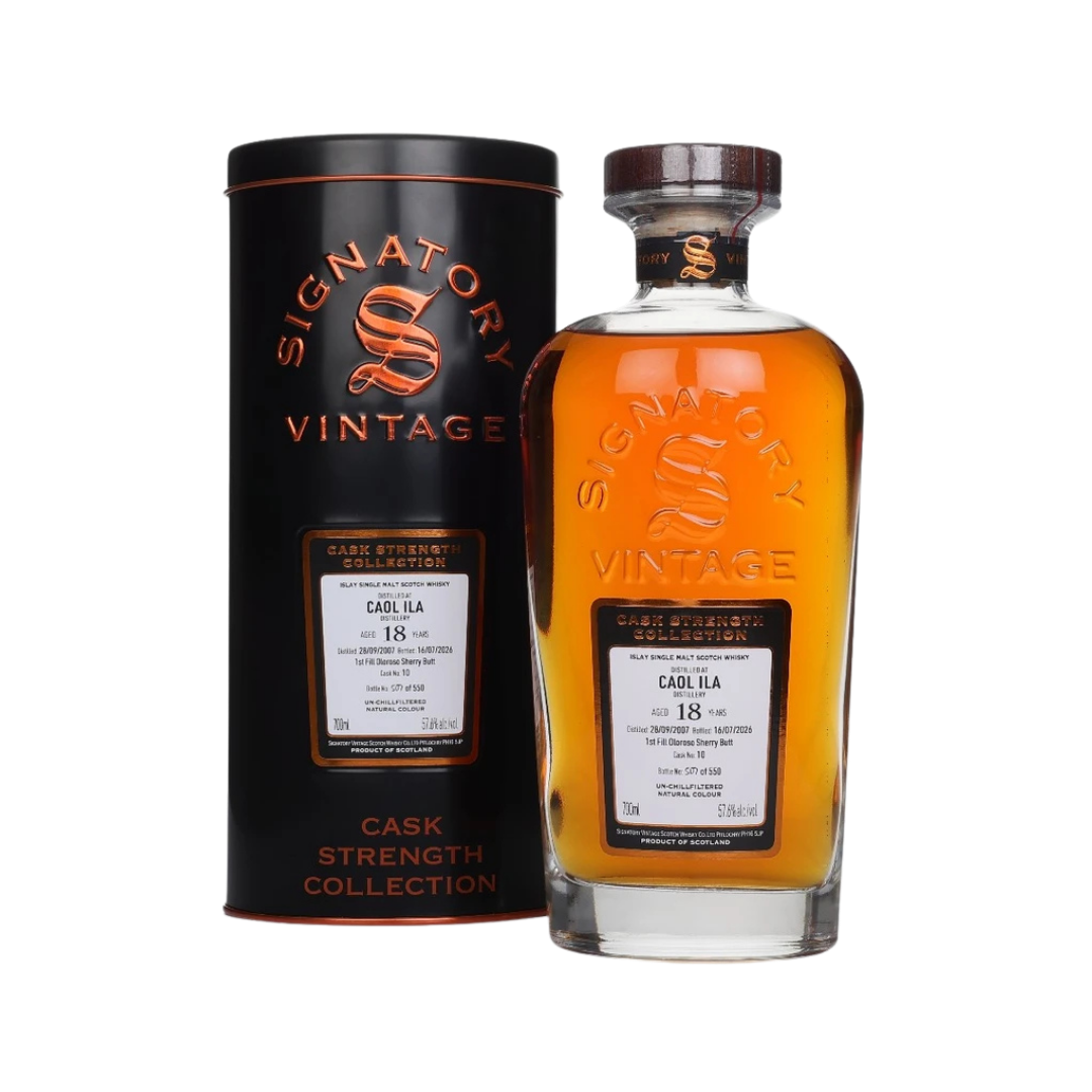 Caol Ila 18 Year Old 2007-2026 First-fill Oloroso Sherry Butt #10 by Signatory Vintage Single Malt Scotch Whisky