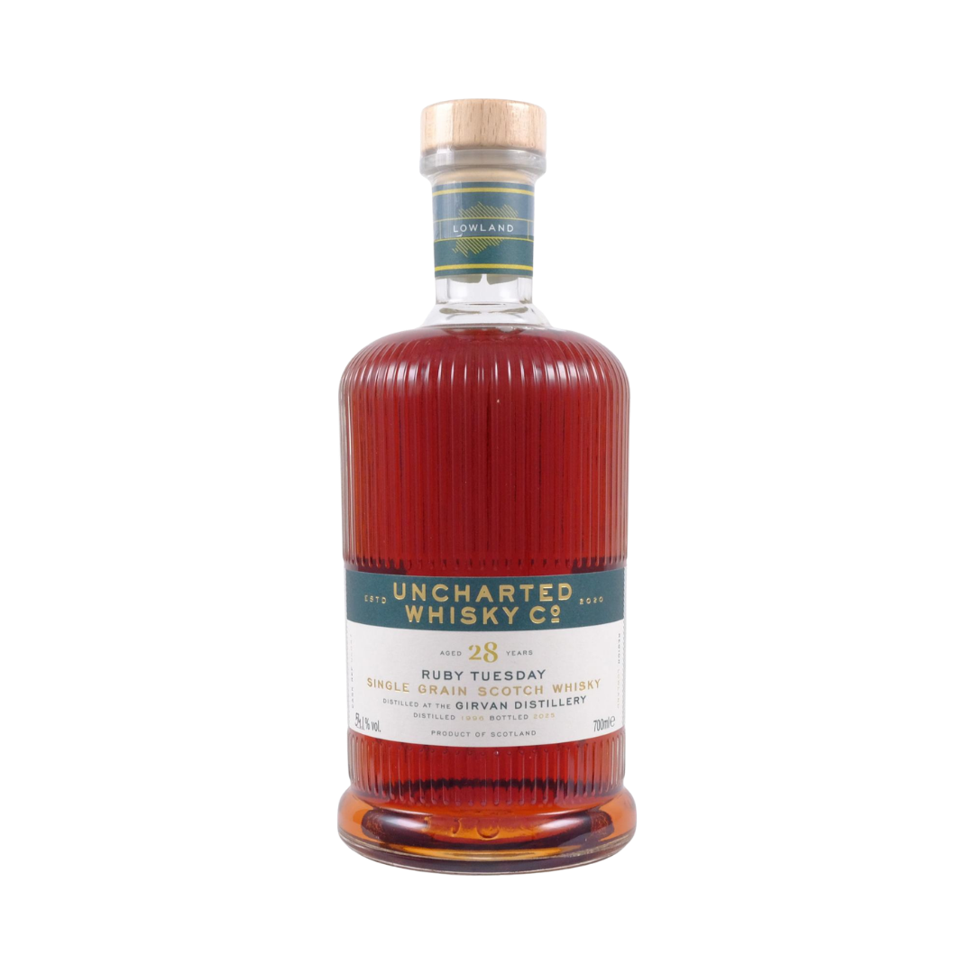 格文28年1996-2025年「Ruby Tuesday」茶色波特酒桶#UC047 Uncharted Whisky Co.獨立裝瓶蘇格蘭單一穀物威士忌