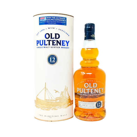 Old Pulteney 12 Year Old Single Malt Scotch Whisky (Old Version, Glass Label)